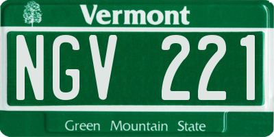 VT license plate NGV221