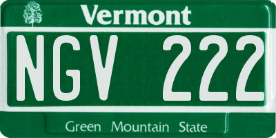 VT license plate NGV222