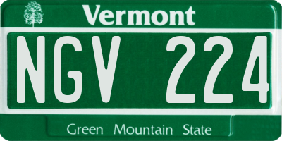 VT license plate NGV224