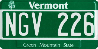 VT license plate NGV226