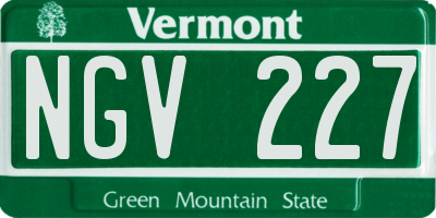 VT license plate NGV227