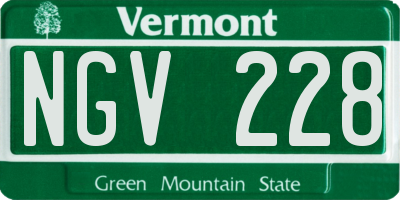 VT license plate NGV228