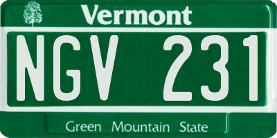 VT license plate NGV231
