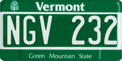 VT license plate NGV232