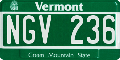 VT license plate NGV236