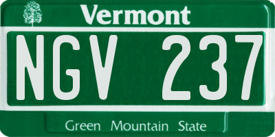 VT license plate NGV237