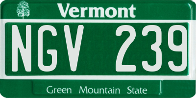VT license plate NGV239