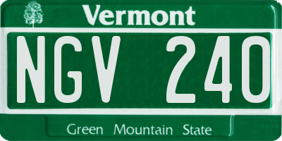 VT license plate NGV240