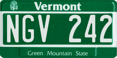 VT license plate NGV242