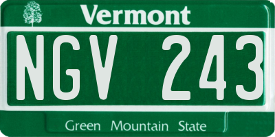 VT license plate NGV243