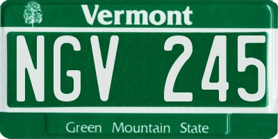 VT license plate NGV245