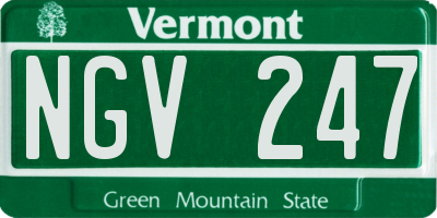 VT license plate NGV247