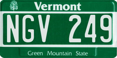VT license plate NGV249