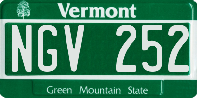 VT license plate NGV252