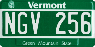 VT license plate NGV256
