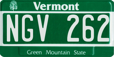 VT license plate NGV262