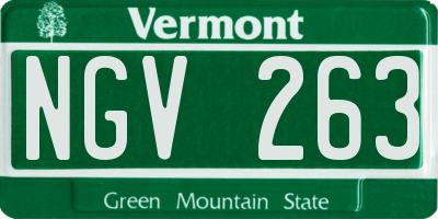 VT license plate NGV263