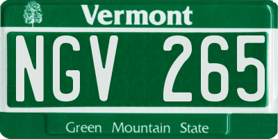VT license plate NGV265