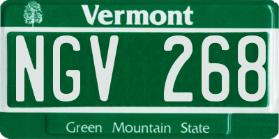 VT license plate NGV268