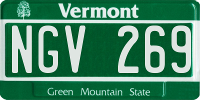 VT license plate NGV269
