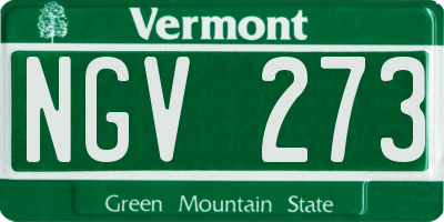 VT license plate NGV273