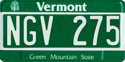 VT license plate NGV275