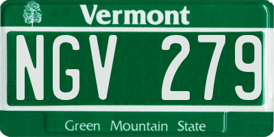 VT license plate NGV279