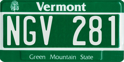 VT license plate NGV281