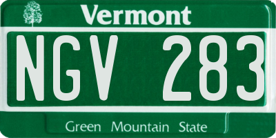 VT license plate NGV283