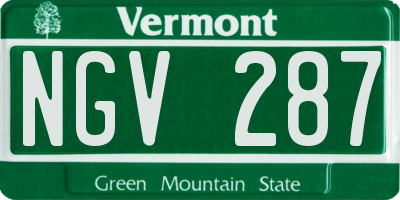 VT license plate NGV287