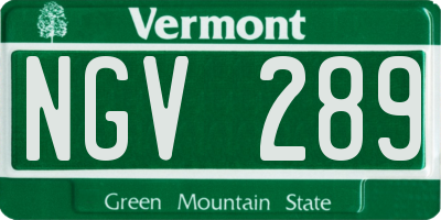 VT license plate NGV289