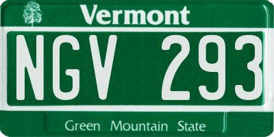 VT license plate NGV293
