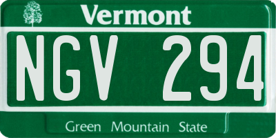 VT license plate NGV294