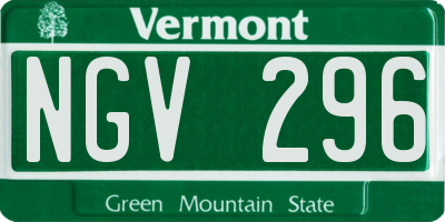 VT license plate NGV296