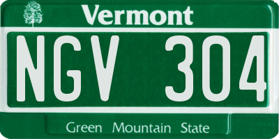 VT license plate NGV304