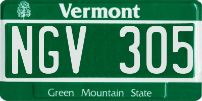 VT license plate NGV305