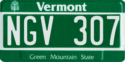 VT license plate NGV307
