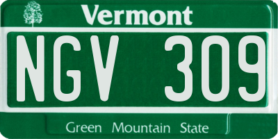 VT license plate NGV309