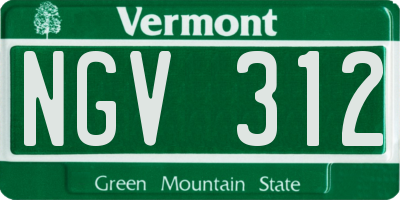 VT license plate NGV312