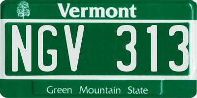 VT license plate NGV313