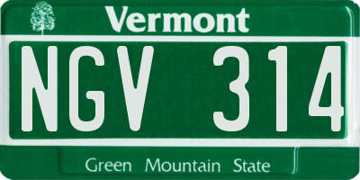 VT license plate NGV314