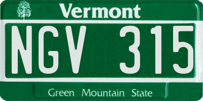 VT license plate NGV315