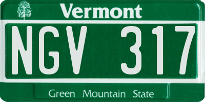 VT license plate NGV317