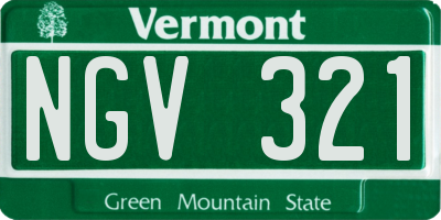 VT license plate NGV321