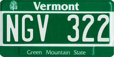 VT license plate NGV322