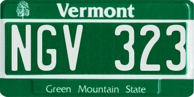 VT license plate NGV323