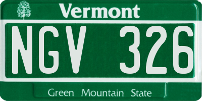 VT license plate NGV326