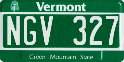 VT license plate NGV327
