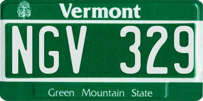 VT license plate NGV329