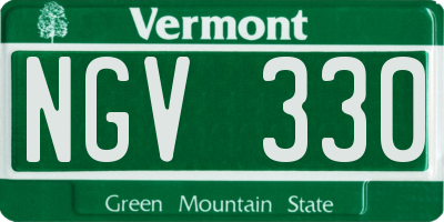 VT license plate NGV330